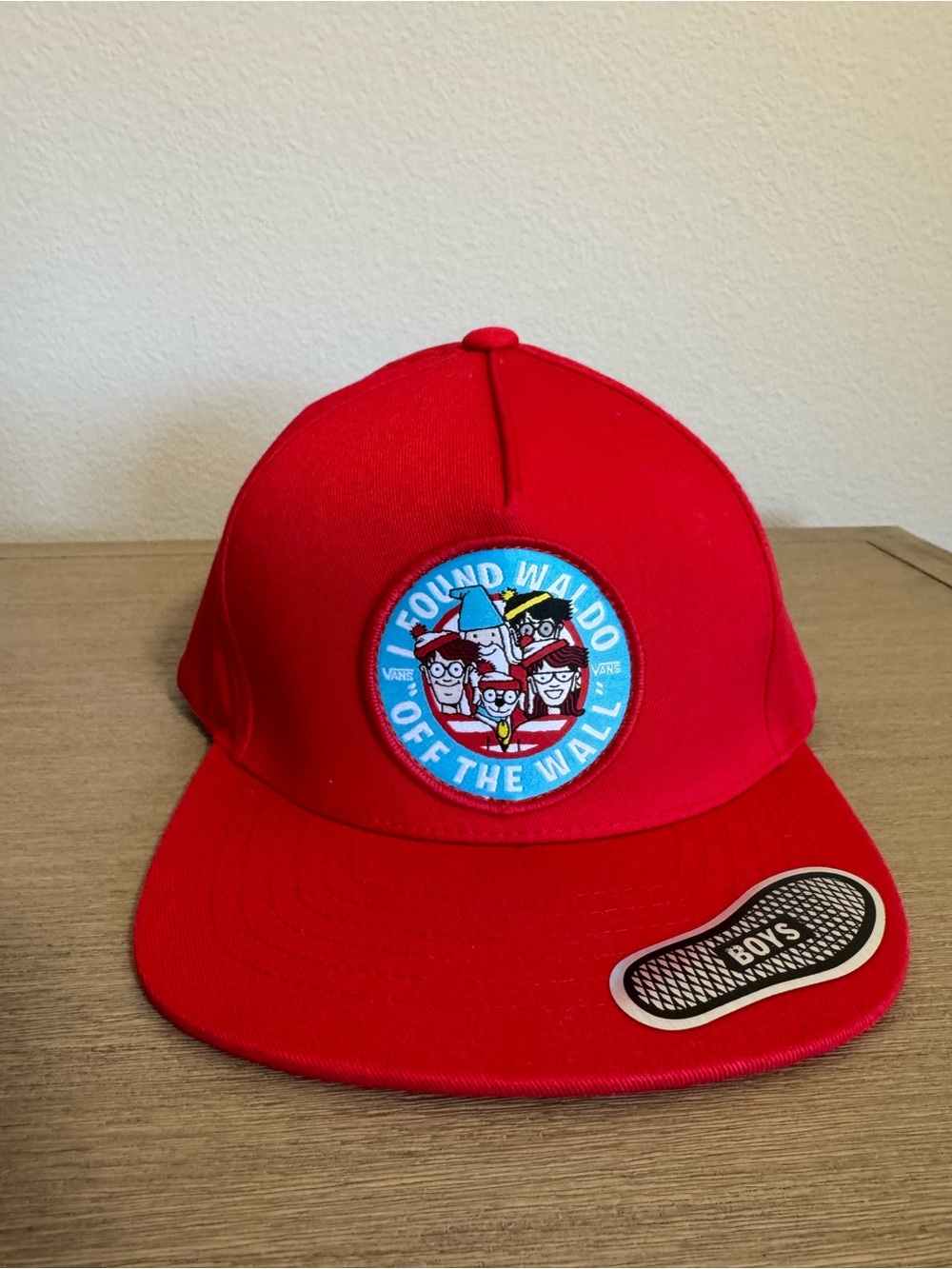 Vans x Where’s Waldo Boys Snapback Hat Red NWT